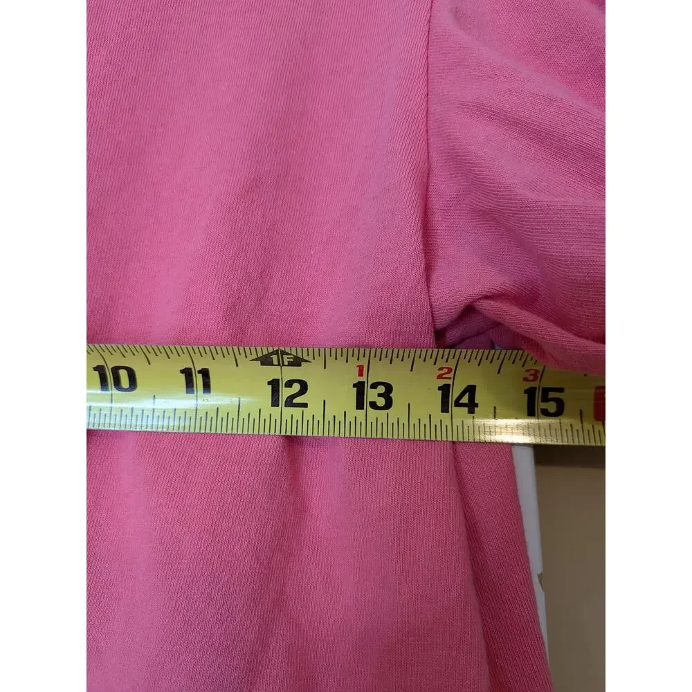 Free People Kitty Tee in Velvet Rose Size Medium Preppy Tie Front Puff Sleeve